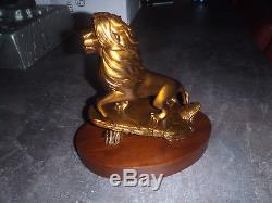 Extrêmement Rare! Walt Disney Le Roi Lion Statue Figurine En Bronze Simba