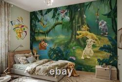 Fond d’écran cool Disney Le Roi Lion pour enfants 12 x 8 pieds Simba unisexe fresque murale jungle