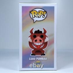 Funko Pop! Disney Le Roi Lion Luau Pumbaa Signé Seth Rogen RARE NOM COMPLET #498