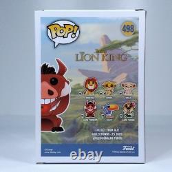 Funko Pop! Disney Le Roi Lion Luau Pumbaa Signé Seth Rogen RARE NOM COMPLET #498