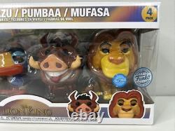 Funko Pop Disney Le Roi Lion Pack de 4 Glitter Simba, Zazu, Pumbaa, Mufasa Édition Spéciale