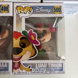 Funko Pop Disney Le Roi Lion Rafiki 301 Simba 302 Luau Pumbaa 498 Luau Timon 500