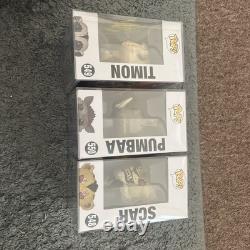 Funko Pop Le Roi Lion Ensemble Signé Timon #549, Pumbaa #550 & Scar #548