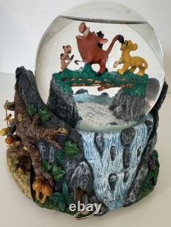 Globe d'eau musical unique vintage Disney Le Roi Lion Hakuna Matata rare