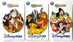 Groupe de Pins Personnages des Parcs Disney Alice Aladdin Le Roi Lion Lot de 10, 2025, Neuf