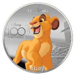 Îles Salomon 100 ANS Disney Lion King 1 once d'argent 2023 Pièce de preuve