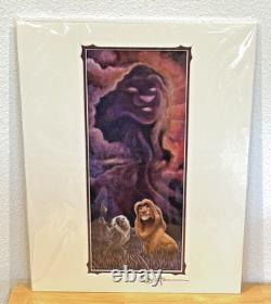 Impression d'art Disney rare HTF LE ROI LION RÉFLEXIONS signée par l'artiste DARREN WILSON