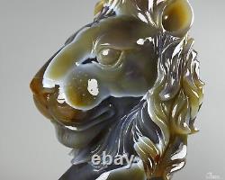 Impressionnant Le Roi Lion 8.3 Lion en cristal sculpté de labradorite et agate & labradorite