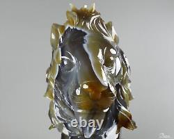 Impressionnant Le Roi Lion 8.3 Lion en cristal sculpté de labradorite et agate & labradorite