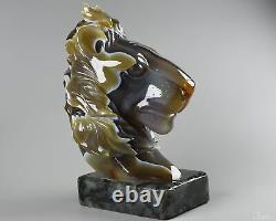 Impressionnant Le Roi Lion 8.3 Lion en cristal sculpté de labradorite et agate & labradorite