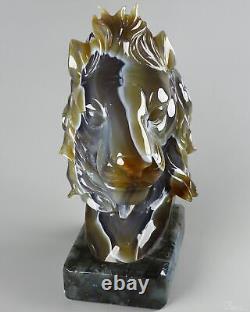 Impressionnant Le Roi Lion 8.3 Lion en cristal sculpté de labradorite et agate & labradorite