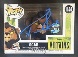 Jeremy Irons Authentiquement Signé Main Lion King Scar Funko Pop 1144 Méchants Disney