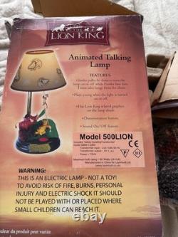 Lampe chantante animée vintage Disney Le Roi Lion, fonctionnelle, avec boîte d’origine