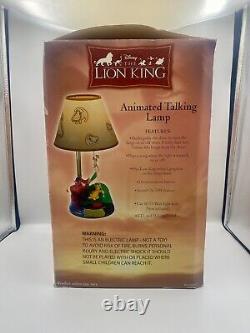 Lampe parlante animée Disney Le Roi Lion VTG avec boîte et abat-jour