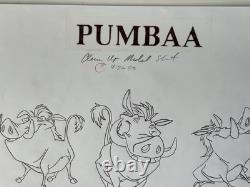 Le Roi Lion 1994 Pumbaa Dessin d'Animation Original Walt Disney