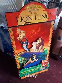 Le Roi Lion 1996 Disney Original Standee Promo Display Vidéo Magasin