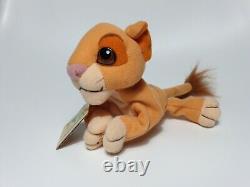 Le Roi Lion 2 de Disney: La fierté de Simba 1998 Mattel Kiara Peluche Beanie Neuve avec Étiquette