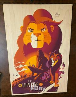 Le Roi Lion En Bois Poster Mondo Disney 2014 Whalen Limitée À 85