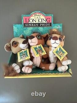 Le Roi Lion Simba's Pride Ensemble de sacs de haricots Vitani, Kovu et Nuka BNIB sécurisé dans la boîte