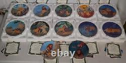 Les Assiettes de Collection Complète de Disney Le Roi Lion de Bradford Exchange, Ensemble de 12