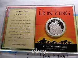 Lion King Disney Mufasa Simba 1994 Film Rare 999 Silver Coin Coa Sharp Case #b
