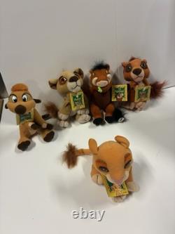 Lot de 5 jouets en peluche Beanie Vintage Disney Le Roi Lion Fierté de Simba 1998