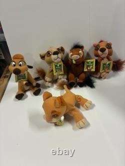 Lot de 5 jouets en peluche Beanie Vintage Disney Le Roi Lion Fierté de Simba 1998