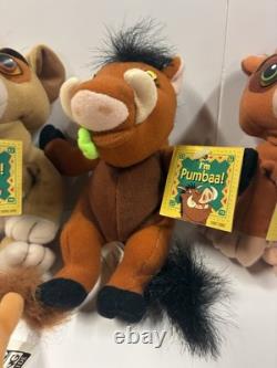 Lot de 5 jouets en peluche Beanie Vintage Disney Le Roi Lion Fierté de Simba 1998