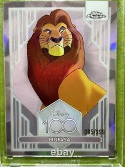 MUFASA du ROI LION Disney 100 REFLECTEUR PINK #/399 Carte 2023 Topps Chrome USA