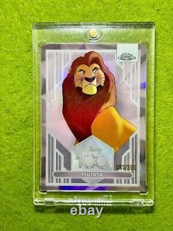 MUFASA du ROI LION Disney 100 REFLECTEUR PINK #/399 Carte 2023 Topps Chrome USA