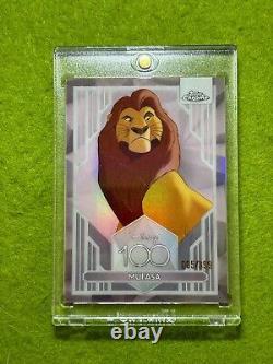 MUFASA du ROI LION Disney 100 REFLECTEUR PINK #/399 Carte 2023 Topps Chrome USA