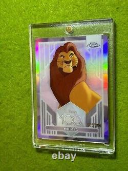 MUFASA du ROI LION Disney 100 REFLECTEUR PINK #/399 Carte 2023 Topps Chrome USA