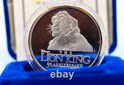 Médaille en argent Disney Le Roi Lion 5ème Anniversaire, gravée d'un numéro de série en argent sterling