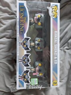 Mint Disney Exclusif Lion King 3 Pack Banzai Shenzi Ed Funko Pops Très Rare Limité