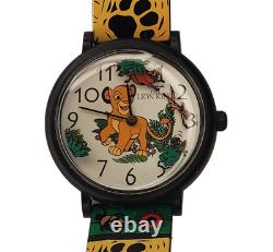 Montre Simba Time Works Disney Le Roi Lion des années 1990 avec un bracelet en peinture inversée représentant des dessins animés.