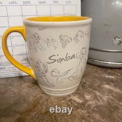 Mug classique rare de Disney Store Le Roi Lion Simba vintage