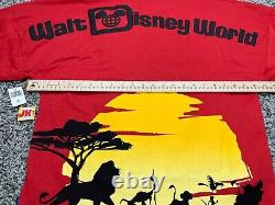 Nouveau Walt Disney World Spirit Jersey Adulte Petit Rouge Le Roi Lion Simba Timon