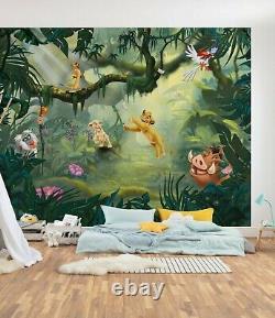 Papier peint Le Roi Lion 3,5x2,8 m pour chambre d'enfant garçon fille murale verte Disney