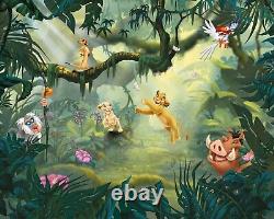 Papier peint Le Roi Lion 3,5x2,8 m pour chambre d'enfant garçon fille murale verte Disney