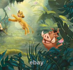 Papier peint Le Roi Lion 3,5x2,8 m pour chambre d'enfant garçon fille murale verte Disney