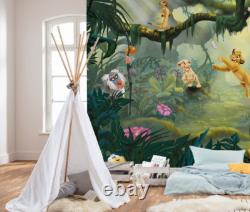 Papier peint Le Roi Lion 3,5x2,8 m pour chambre d'enfant garçon fille murale verte Disney