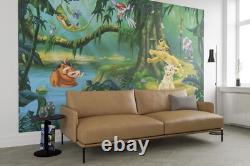 Papier peint mural non tissé Disney Le Roi Lion Timon, Pumbaa, Nala, Simba pour chambre d’enfant