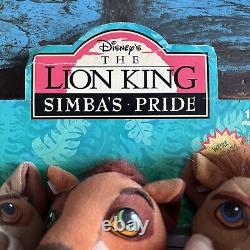 Peluche Nuka Kovu (Le Roi Lion II : L'Honneur de la Tribu de Simba) Disney 1998 Ensemble de sacs de haricots NEUF