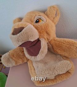 Poupée à main Simba du Roi Lion, jouet en peluche exclusif Disney, vintage années 90, 10 pouces