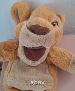 Poupée à main Simba du Roi Lion, jouet en peluche exclusif Disney, vintage années 90, 10 pouces