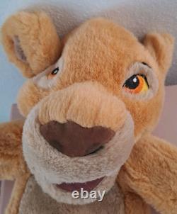 Poupée à main Simba du Roi Lion, jouet en peluche exclusif Disney, vintage années 90, 10 pouces