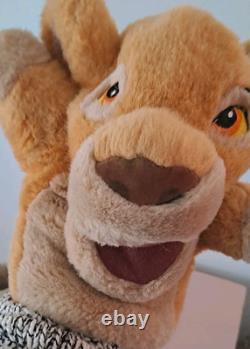 Poupée à main Simba du Roi Lion, jouet en peluche exclusif Disney, vintage années 90, 10 pouces