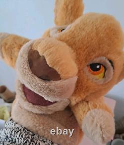 Poupée à main Simba du Roi Lion, jouet en peluche exclusif Disney, vintage années 90, 10 pouces