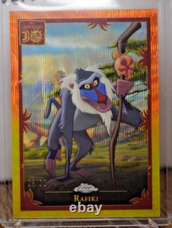 RAFIKI 2024 Topps Chrome Disney Le Roi Lion 30e anniversaire ? VAGUE ORANGE ET JAUNE /30