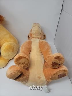 RARE 2011 Disney Store Le Roi Lion Simba et Nala Adulte Grand Peluche Collectible 18 pouces